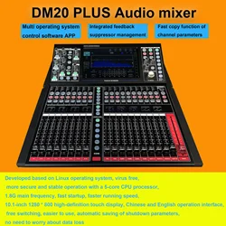 DM20plus profesyonel dijital karıştırma 20 kanal çok parça kayıt DJ konsol masa pro dijital mikser ses sahne ekipmanları