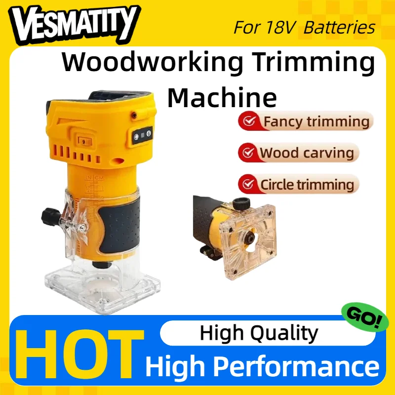 Cordless Brushless Electric Wood Trimmer Household Rechargeable Woodworking Trimming Power Tool For Dewalt Battery