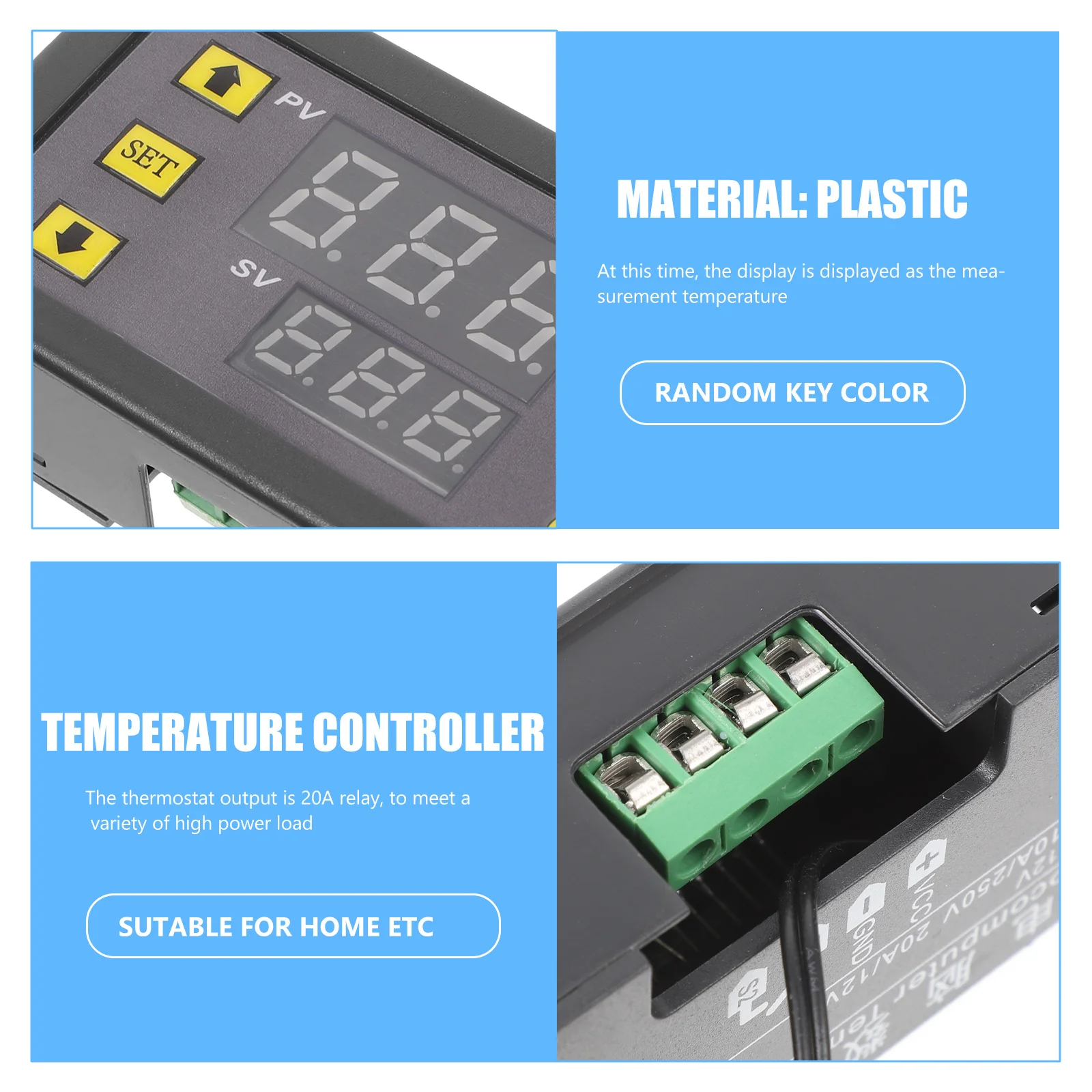 

Digital Temperature Controller 24V Waterproof Sensor For Home Office Store Simple Thermostat With Dual Relay Output Temperature