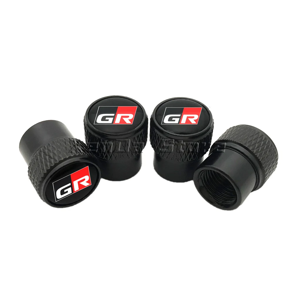 4Pcs Car Wheel Tire Valve Caps Air Stem For Toyota GR Sport Gazoo Racing Yaris 86 Corolla Hilux Supra C-HR Tyre Plug Accessories