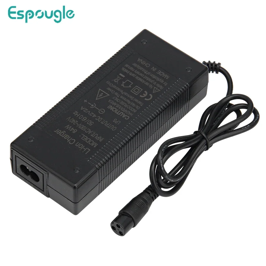 100pcs EU/US/UK/AU Plug 42V 2A Universal Battery Charger 100-240V AC Power Supply for Self Balancing Scooter Hoverboard Charger