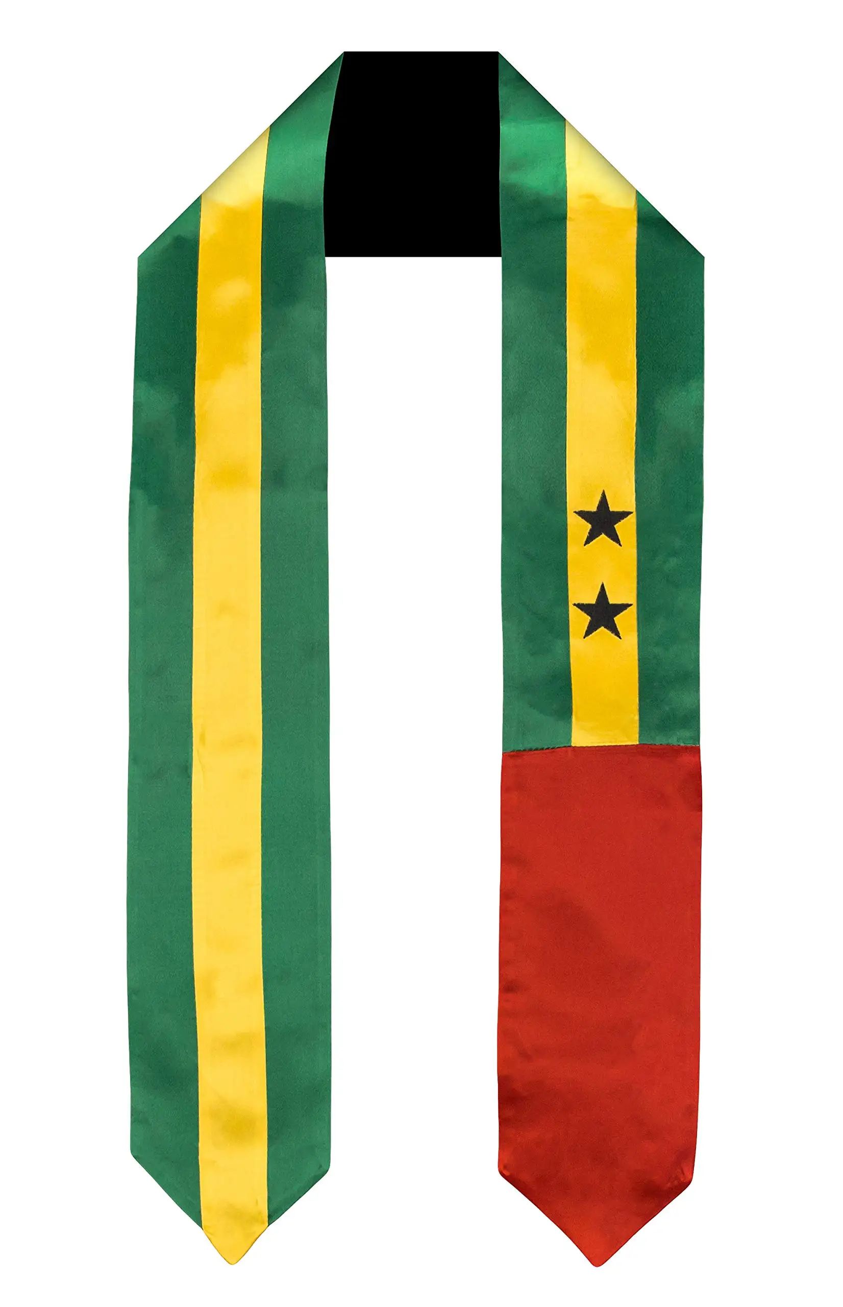 

Sao Tome Flag Scarf Top Print Graduation Sash Stole International Study Abroad Adult Unisex Party Accessory