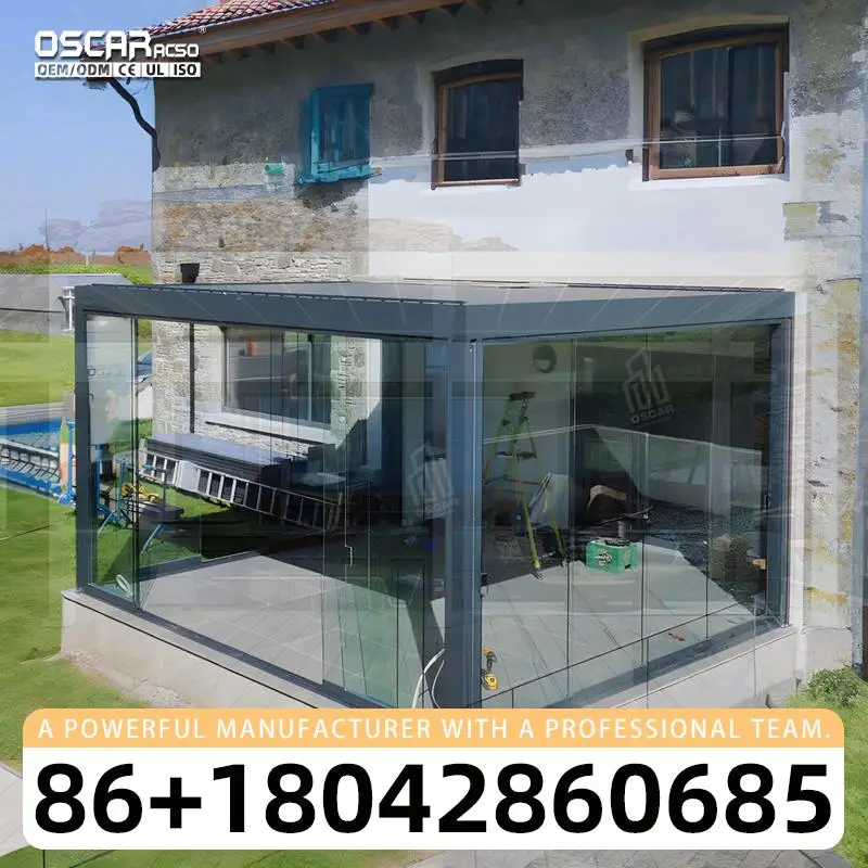 Modern Bioclimatic Custom Aluminium 6x4 Manual Remote Controlled Sun Shade Outdoor Structure for Garden Patio Backyard pergola