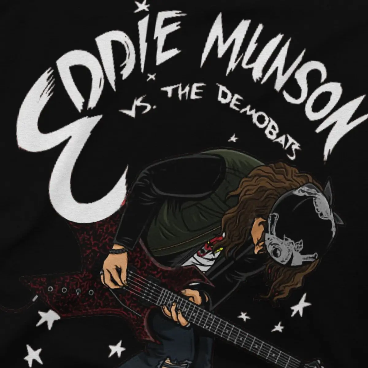 Men Eddie Munson Vs. The Demobats T Shirt Eddie Munson Pure Cotton Tops Vintage Short Sleeve O Neck Tees Printed T-Shirt