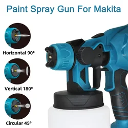 1000ML Electric Spray Gun Cordless Paint Sprayer Auto Furniture Steel Coating Airbrush For Makita 18V Battery Household DIY