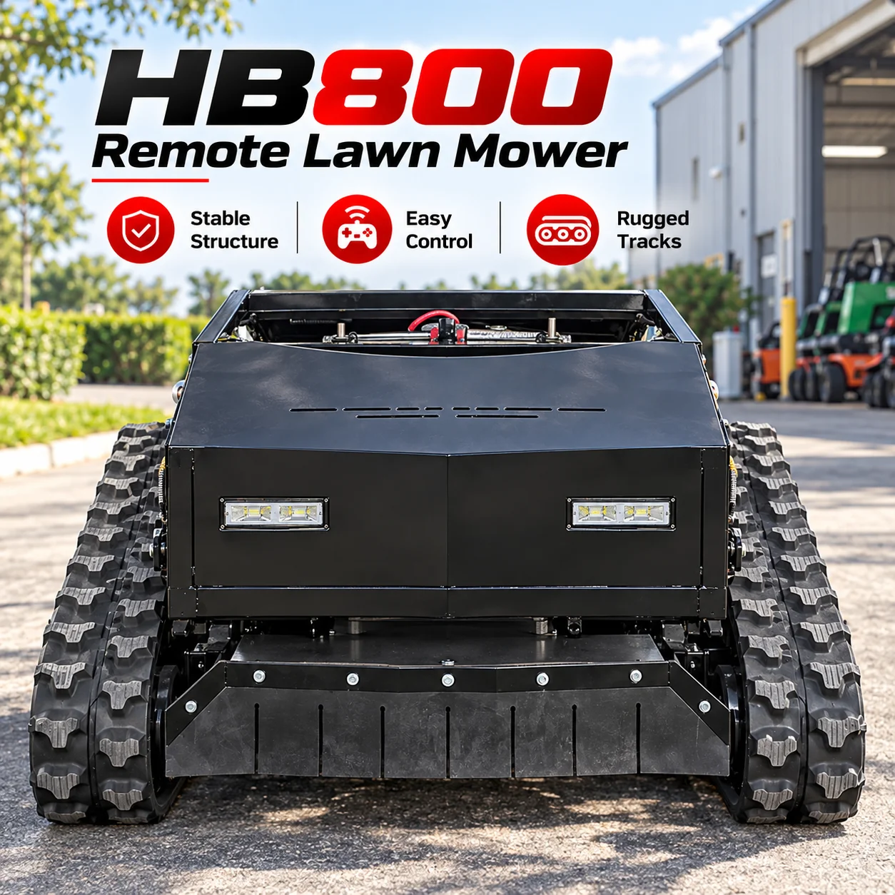NICOSAIL Heavy Duty Tracked Brush Mower 800mm Cutting Width Remote Control Grass Cutter for Farm Vineyard