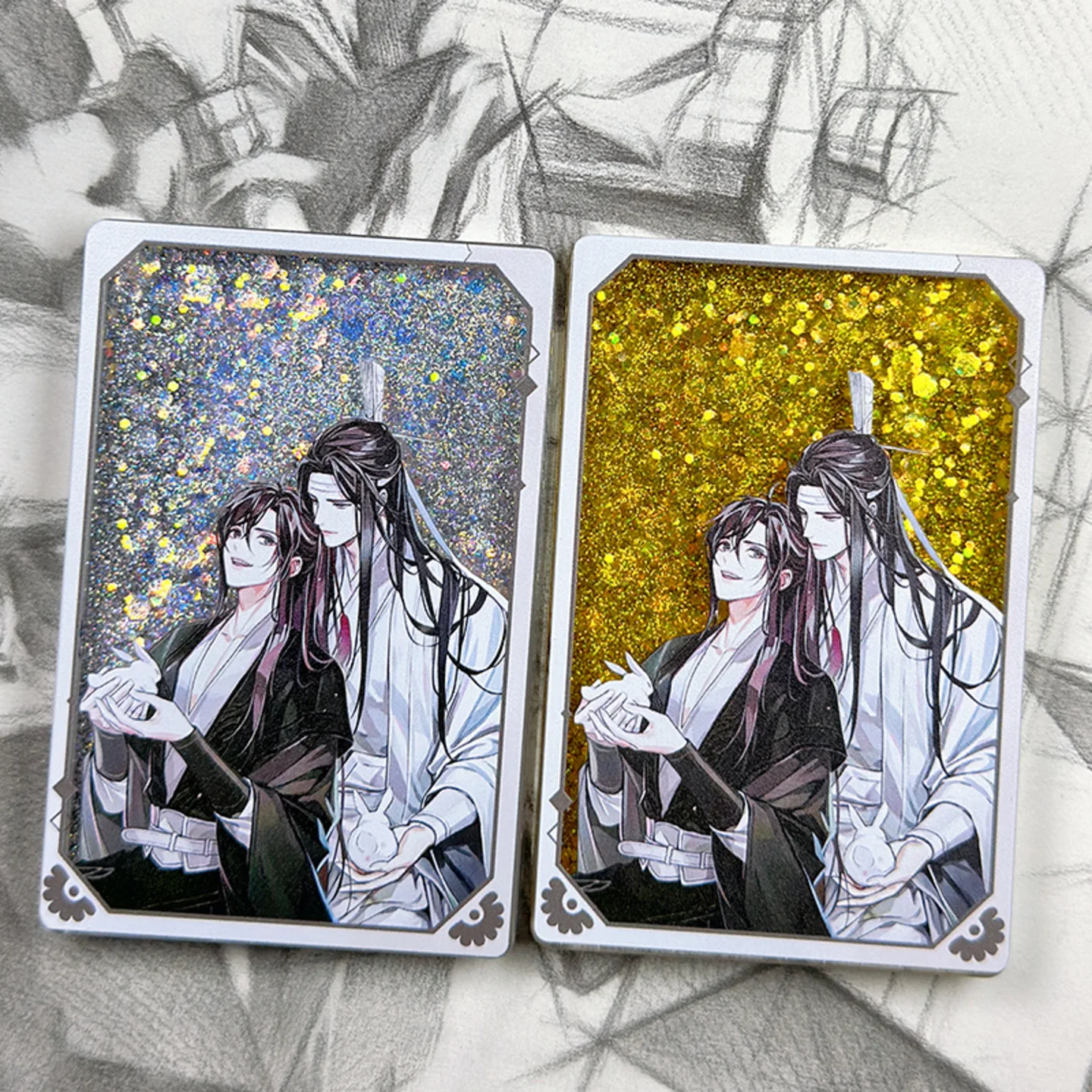 

Anime Grandmaster of Demonic Cultivation WeiWuXian LanWangJi Cosplay Ancient Customs Exquisite Quicksand Mahjong Birthday Gift