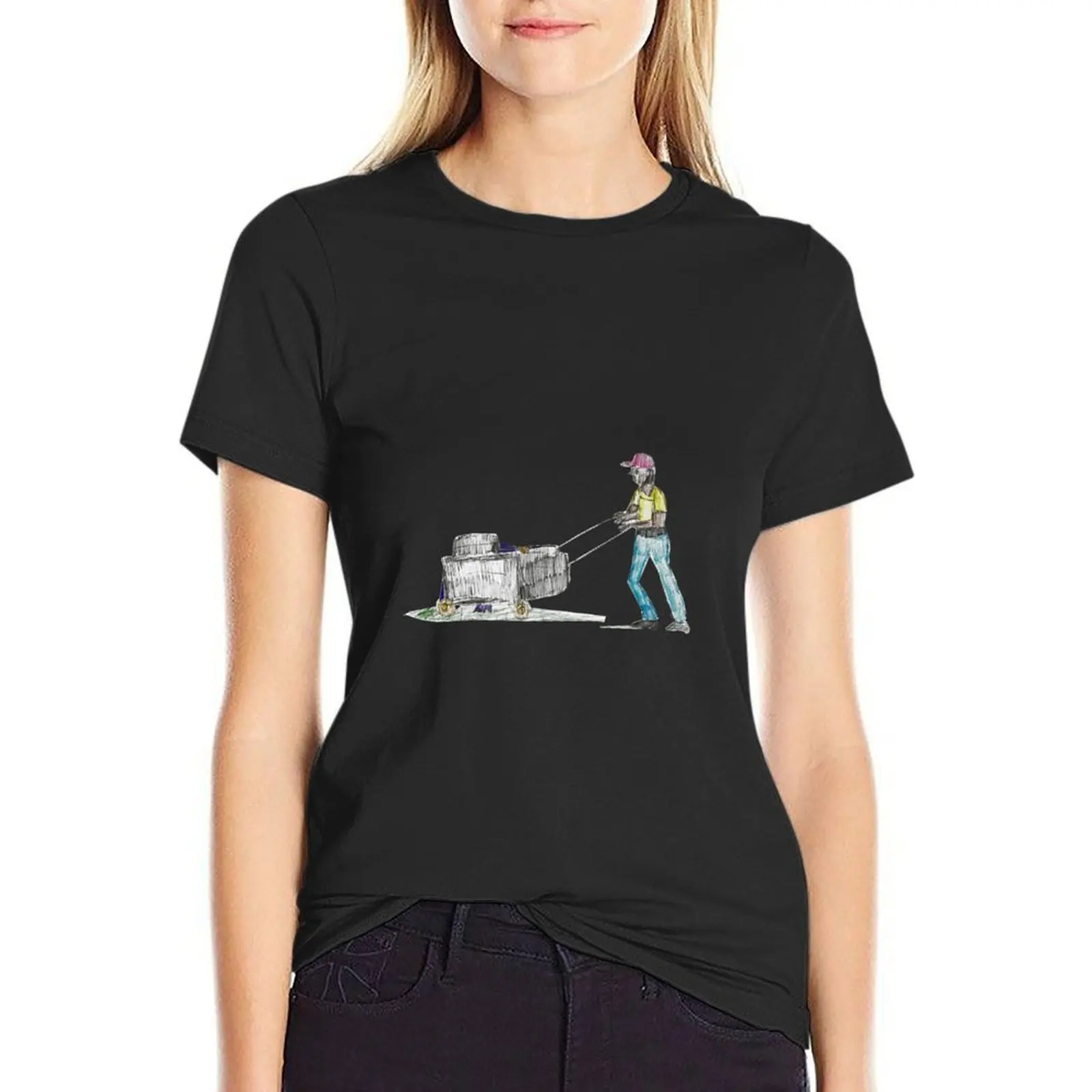 

Man Mowing the Lawn T-Shirt plus sizes quick-drying customs oversized tops Women