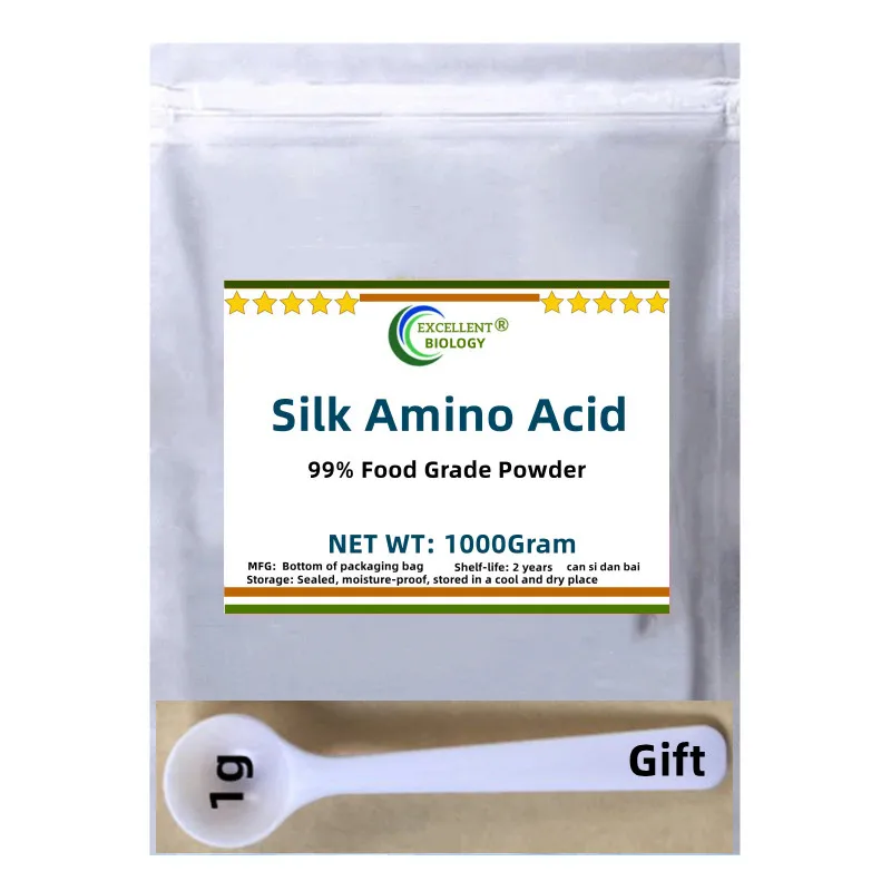 Organic Silk Amino Acid Powder Food/Cosmetic Grade, Skin Whitening, Anti Aging, Anti Wrinkle, 50g-1000g Free Shipping