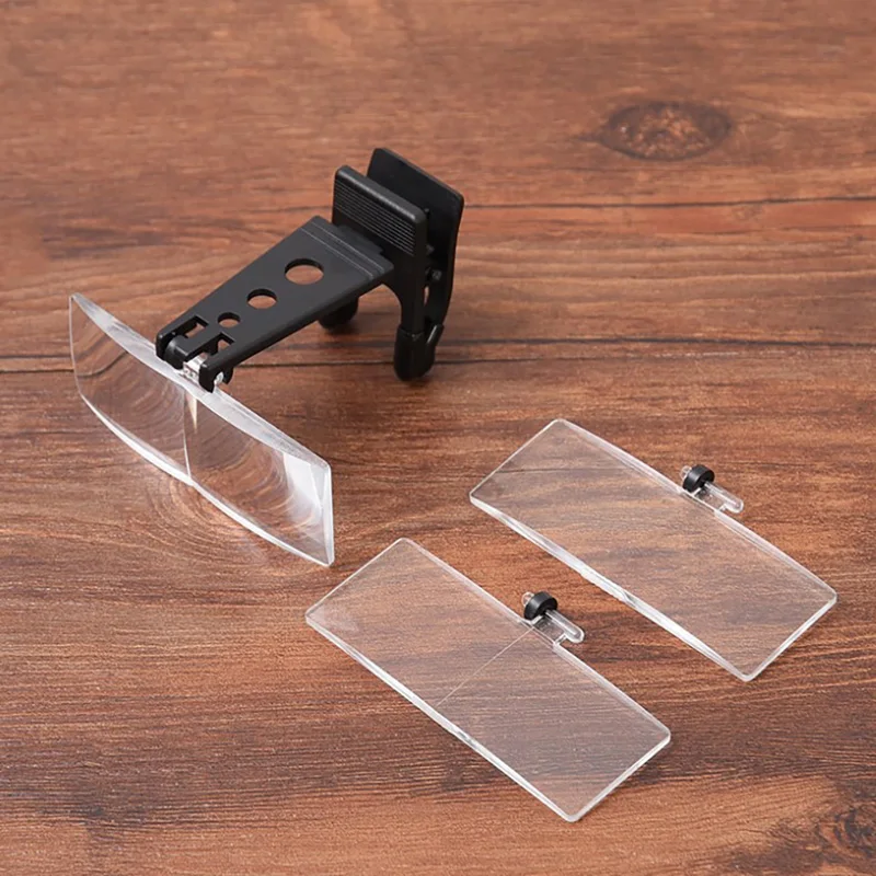 1.5X/2.5X/3.5X Szkło powiększające Instrumenty optyczne Składany klips na lupie okularowym z 3- soczewkami ABS Akryl Trwały 85x30mm — zdjęcie 4