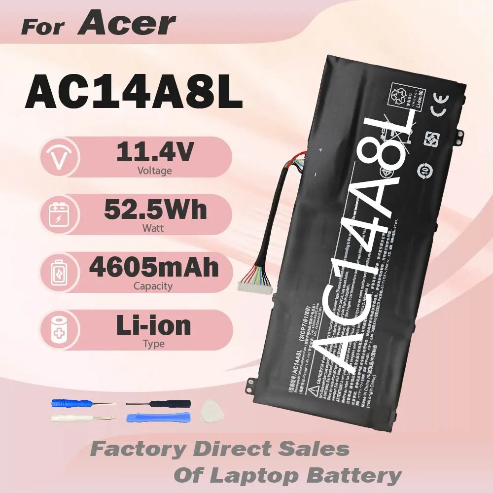 AC14A8L Replacement Battery For Acer Aspire VN7-571 VN7-571G VN7-591 VN7-591G VN7-791 VN7-791G V15 Nitro series MS2391 3ICP7/61/
