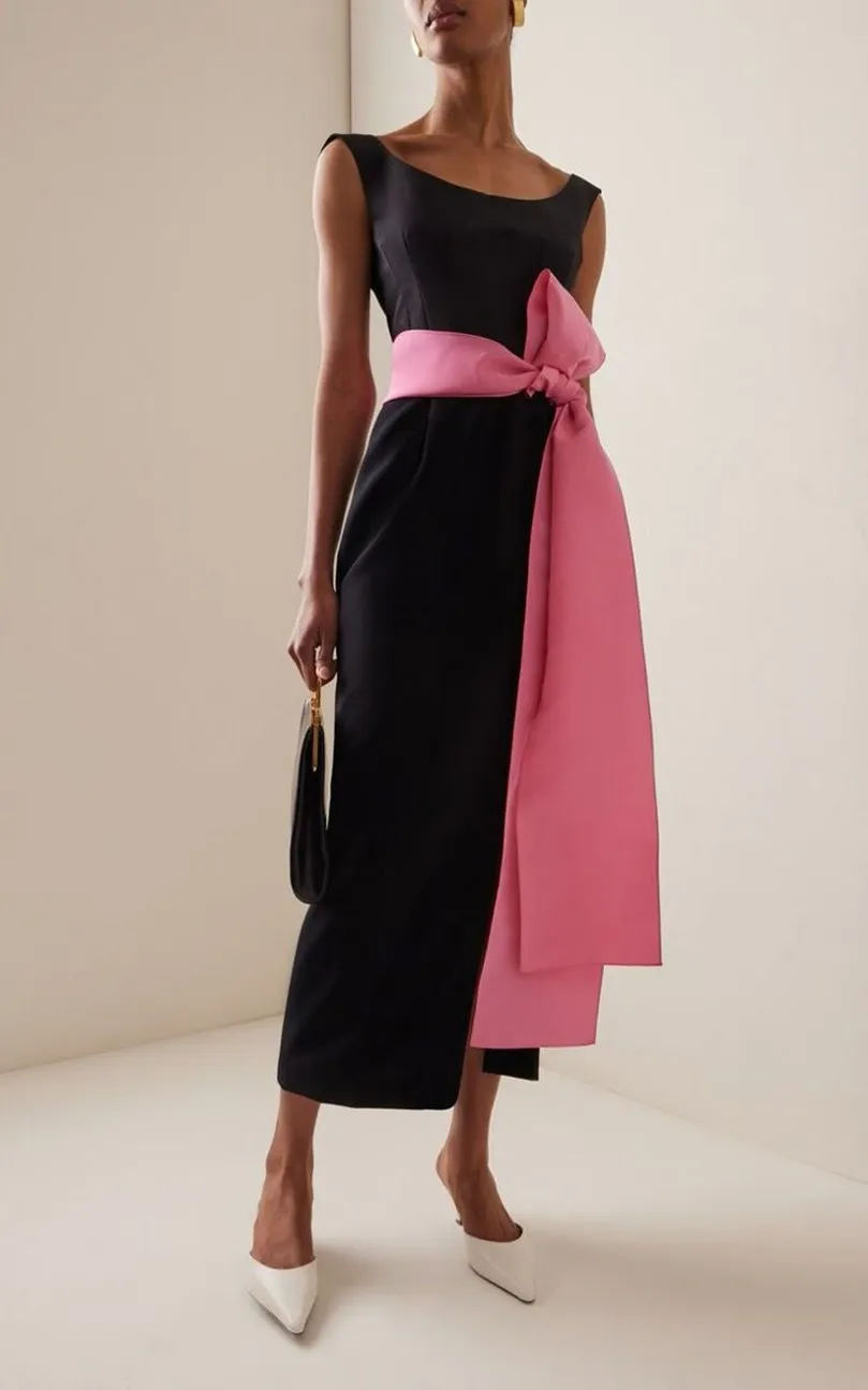 

Customized Short Crepe Evening Dresses with Slit/Ruffles Mermaid حزب اللباس Zipper Tea Length Prom Dresses for Women