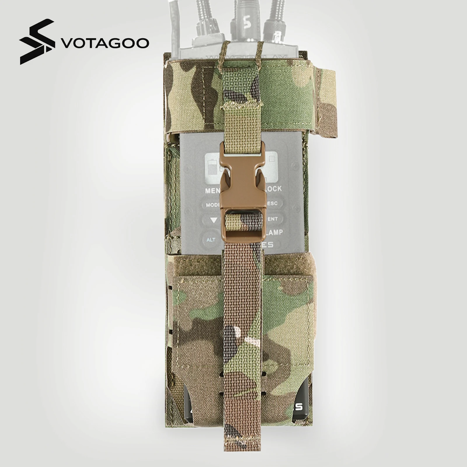 VATAGOO Tactial Radio Holster Holder Case, Laser Cut Multi Platform Radio Chassi, Molle Pouch Bag for Two Way Walkie Talkies