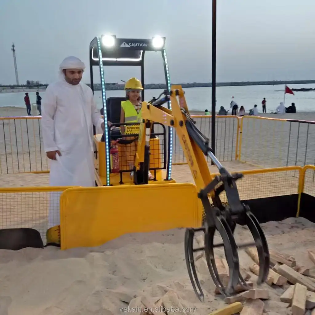 VEKAIN New WZD-15 Kids Play Land Amusement Machines Hydraulic Ride On Mini Excavator Catching Wood Game