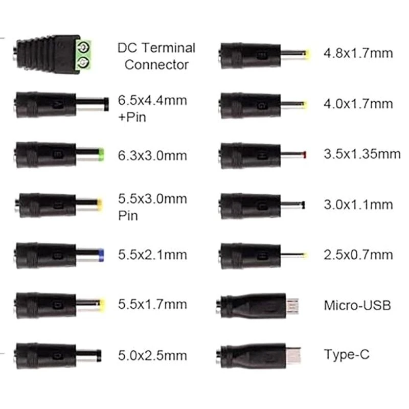 L4MD Upgraded 30W 3-12V Power 14PCS Connectors Included for Various Electronics Adapter