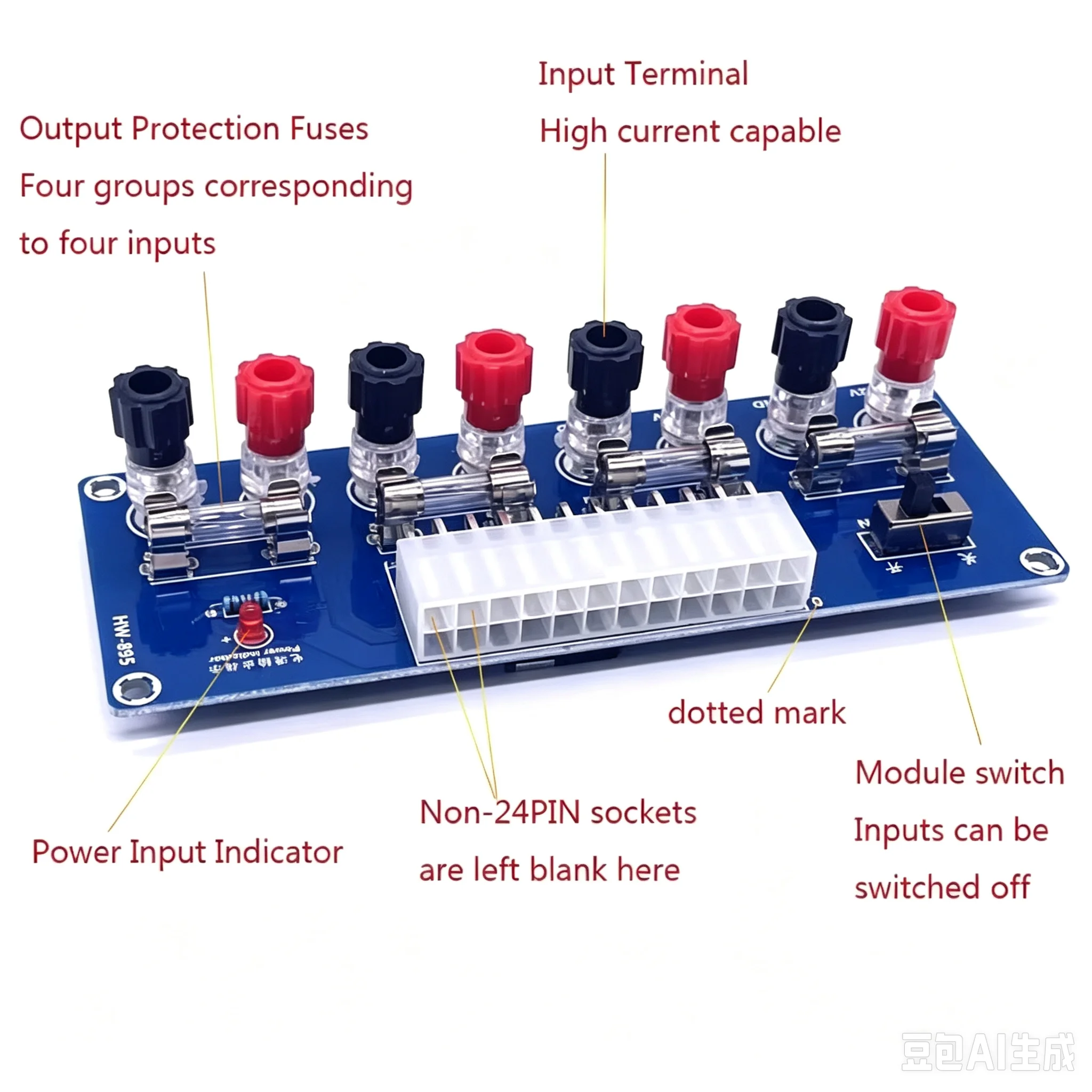 XH-M229 Desktop Chassis Power Supply ATX Adapter Board 24pin Pickup Board Lead Module Power Supply Output Terminal Block