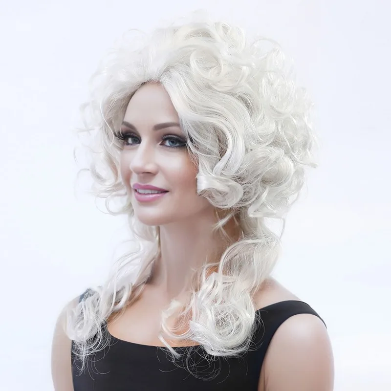 Dames Halloween fête perruque Maria Antonia Josefa Johanna reine perruque robe de soirée chapeaux cheveux bouclés dames longs cheveux bouclés