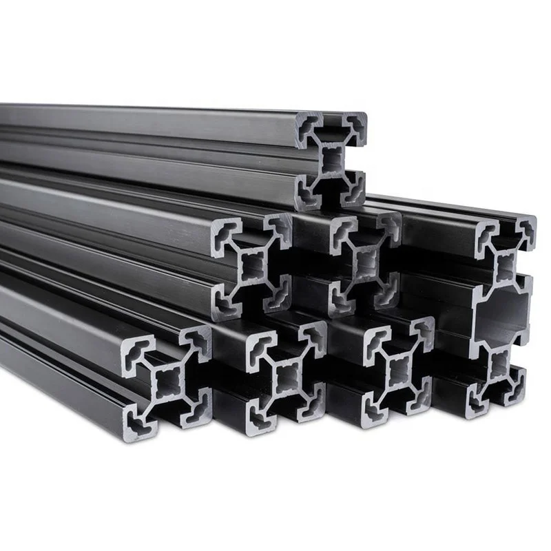 Aluminum Supplier Custom Aluminum Extrusion Black T Slot Aluminio Extruded 2080 Aluminum Profile