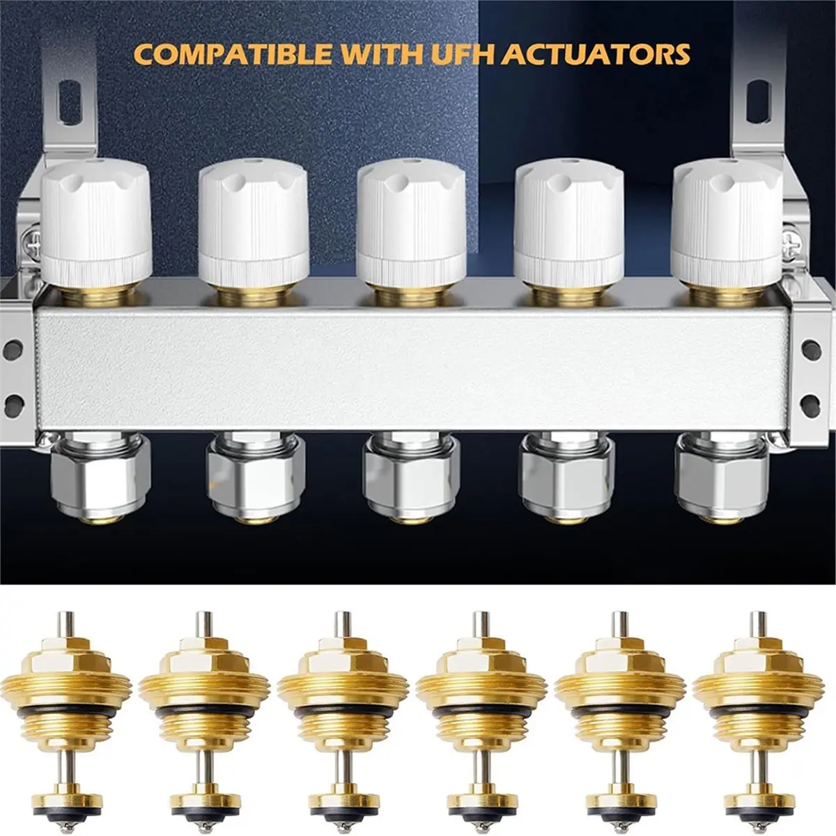 2026 New 4Pcs Underfloor Heating Manifolds M30 X 1.5 mm G1/2 Underfloor Heating Manifold Return Pin Valve Insert for Distributor