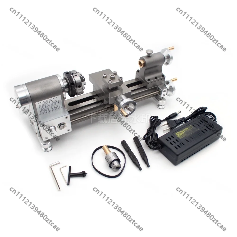 Multifunction Precision Mini Lathe Machine, 50mm Chuck 0-2000RPM Stepless Speed for Wood Metal Working