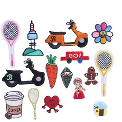 10pcs New Cartoon Clothing Logo Embroidery Patches Iron On Jeans patch Thermoadhesive Appliques DIY Stickers