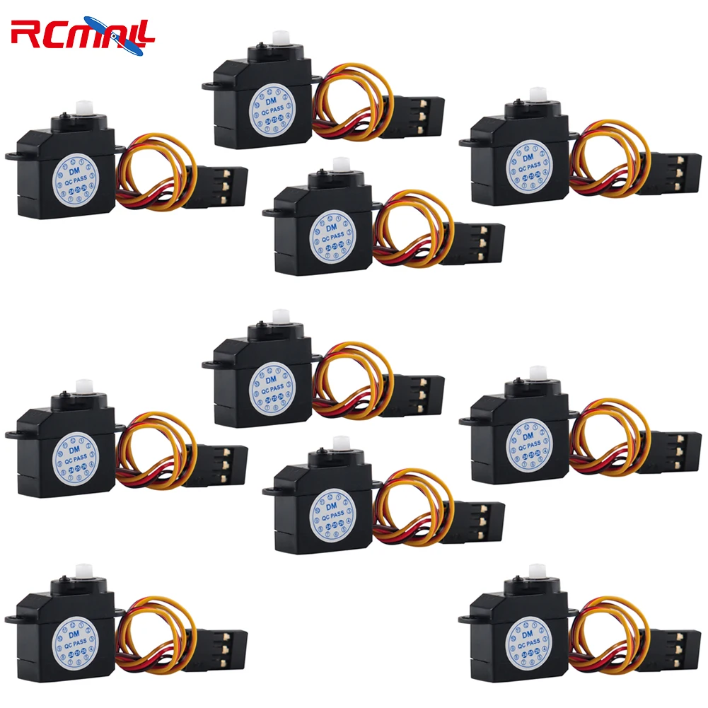 

RCmall 10Pcs DM-S0020 Micro Servo 2g with JR Connector 4.8V-6V for RC Hobby Parts