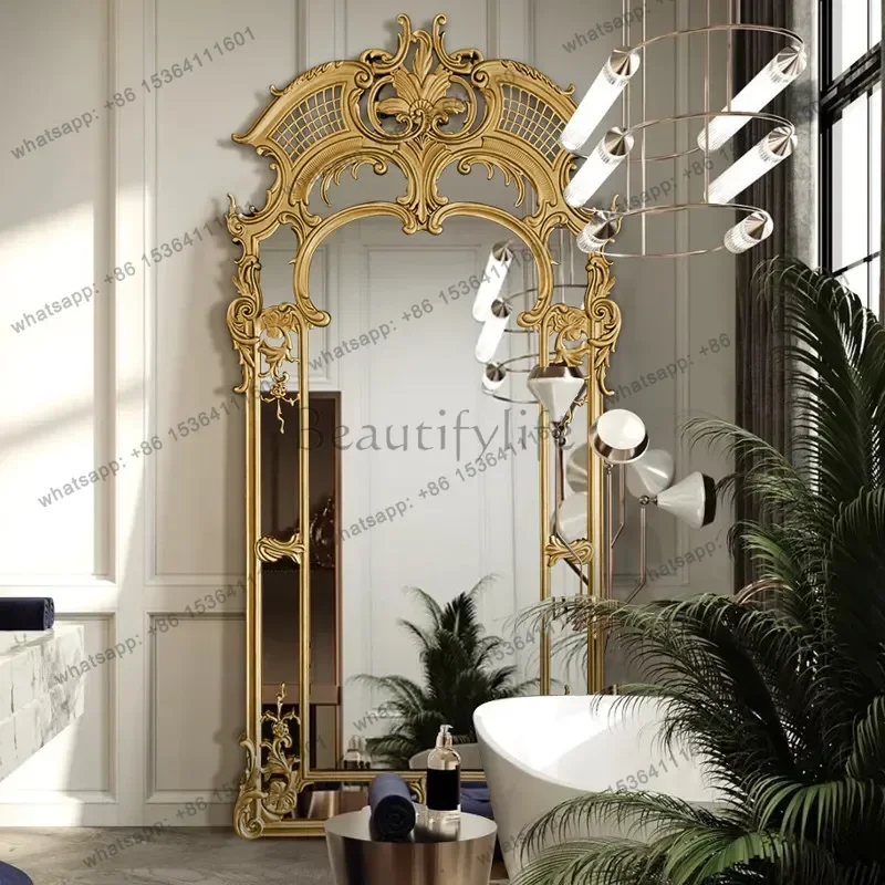 LD Modern Decoration Mirror Standing Full Body Aesthetic Luxury Items Art Floor Mirror Funky Big Espelhos Living Room
