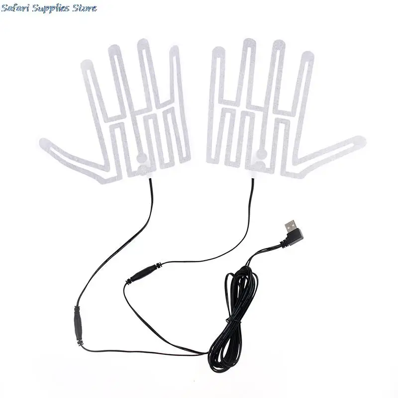 1 paio di calzini riscaldati USB 5*9CM 5V cuscinetti in fibra di carbonio solette riscaldate elettriche guanti riscaldati in vita con braccio caldo