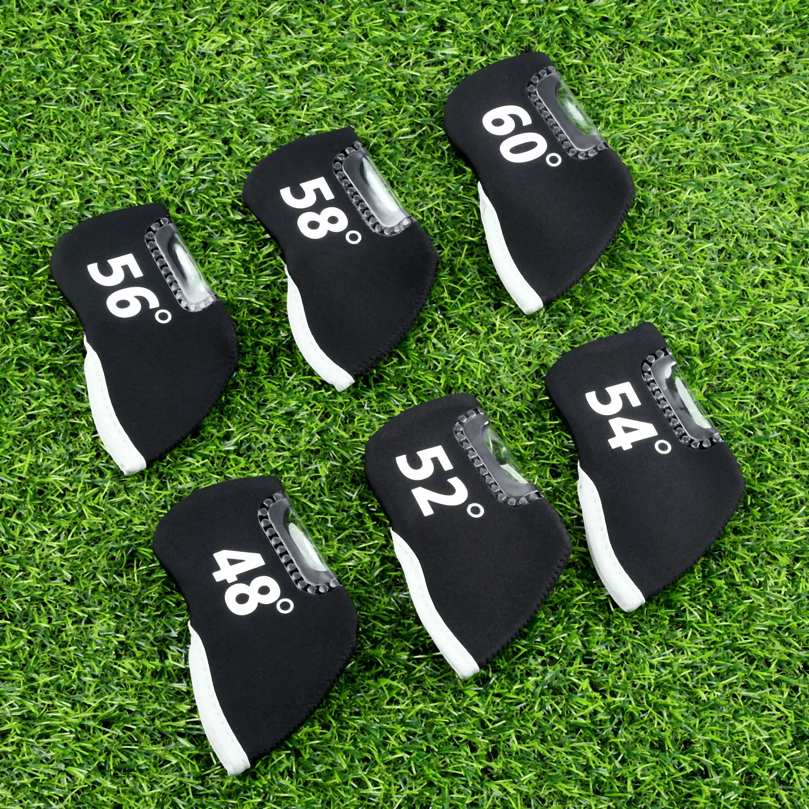 Black Golf Club Iron Head Covers Neoprene Golf Headcover Club Heads Putter Protector Set Protective Cover With Window and Number