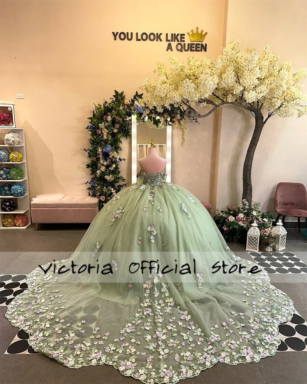 Lovely Sage Green 15 Year Old Quinceanera Dresses Beaded Appliques Princess Ball Gown Mexican vestido para xv años quinceañera