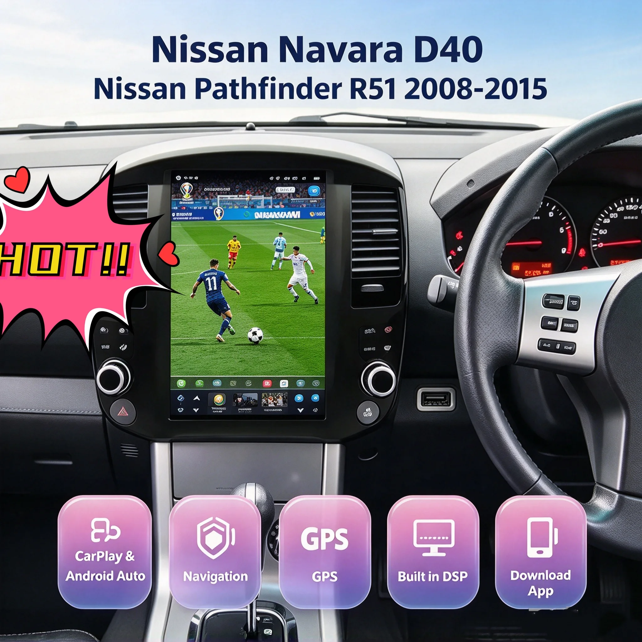 XR Android Audio For Nissan Navara D40/Pathfinder R51 2008-2015 8+256 Car Intelligent Systems Wireless Carplay Multimedia Player