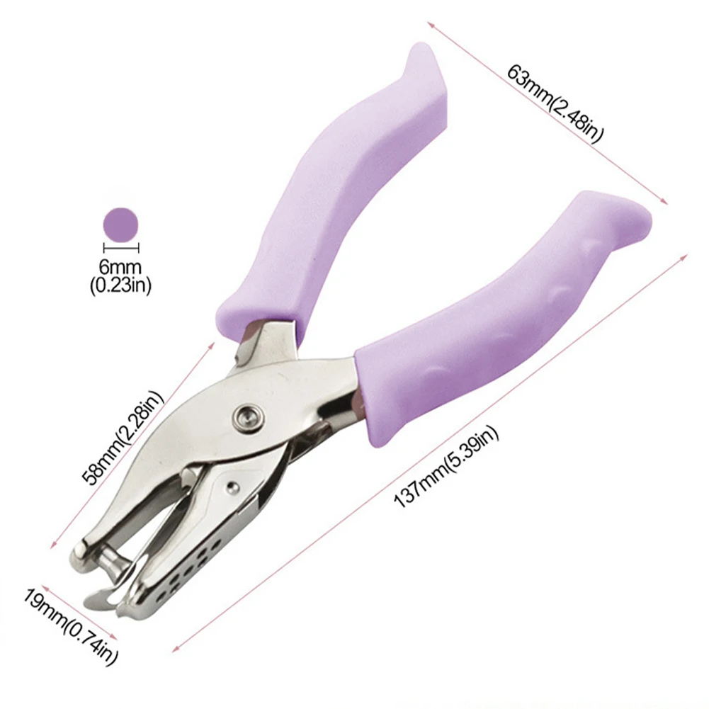 School Supplies 13.5*6.5*2cm Single Hole Punch Comfortable Grip Punch Pliers Mess-free Operation Robust Metal Material