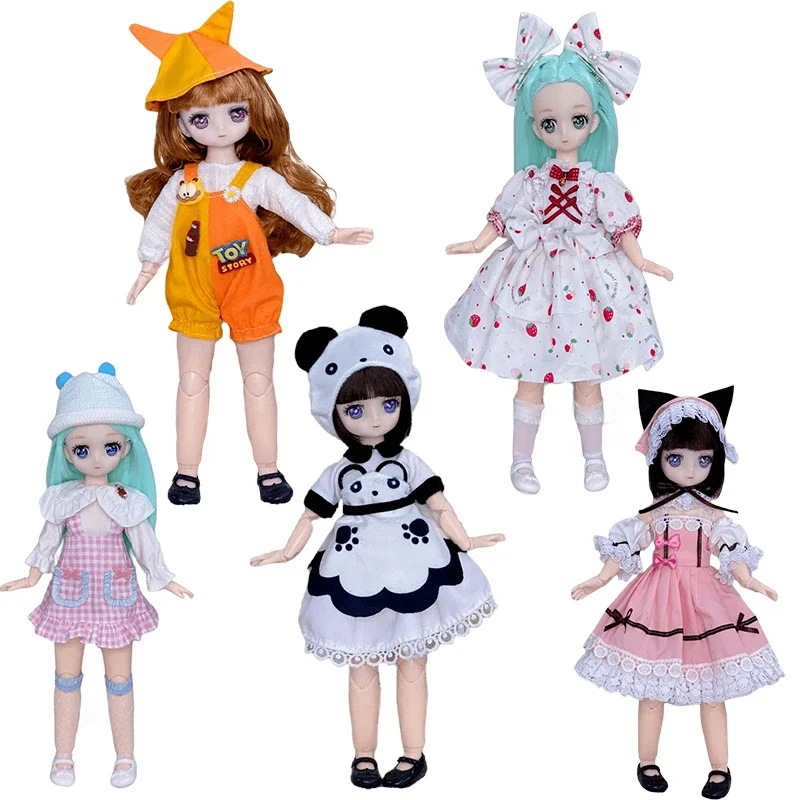 1/6 Bjd Doll Replacement Clothes 30cm Doll Cute Fashion Princess Dress Set Doll Clothes Doll Accessories Children's Toy Gift