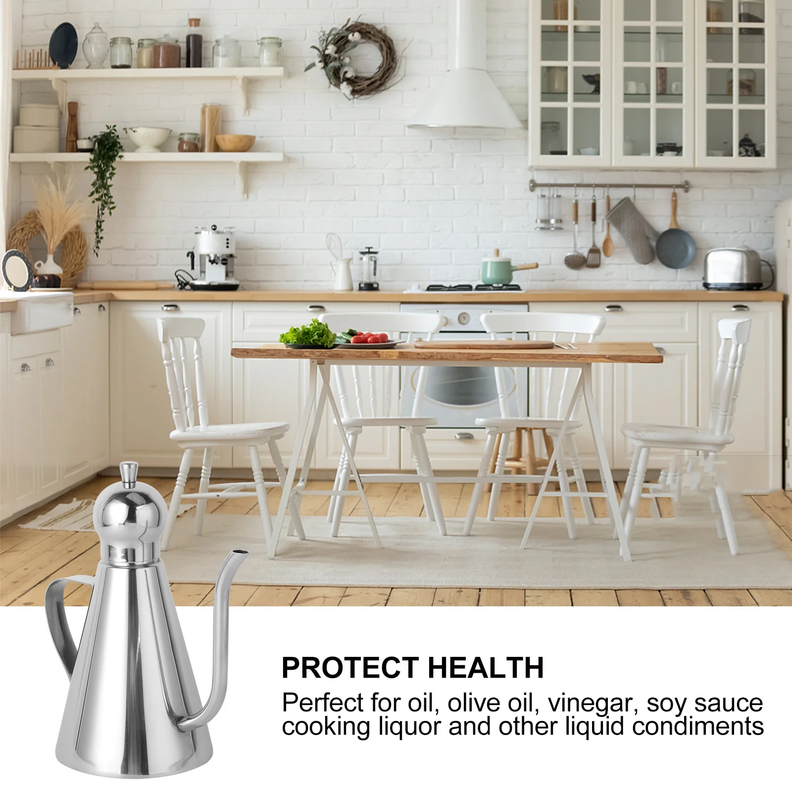 

304 Stainless Steel Oil Dispenser Leakproof Vinegar Sauce Container Kitchen Oil Bottle for Daily Use Vinegar Bottle