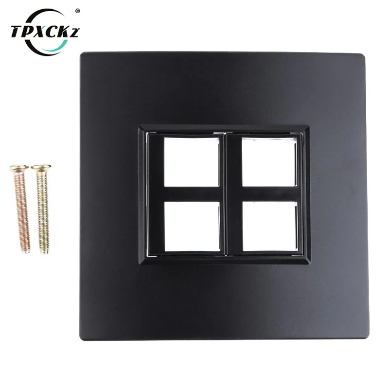 

[SL]4 Ports Blank Wall Panel Faceplate Jack Socket Keystone Cover Outlet Network Socket Computer Panel