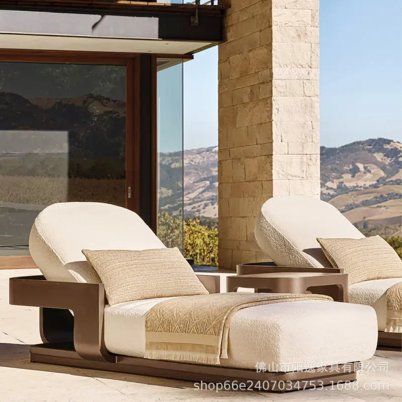 Outdoor Leisure Sofa, Villa Courtyard, Waterproof Garden, Hotel Model Room, Guesthouse, Open-Air Aluminum Alloy Sofa Set