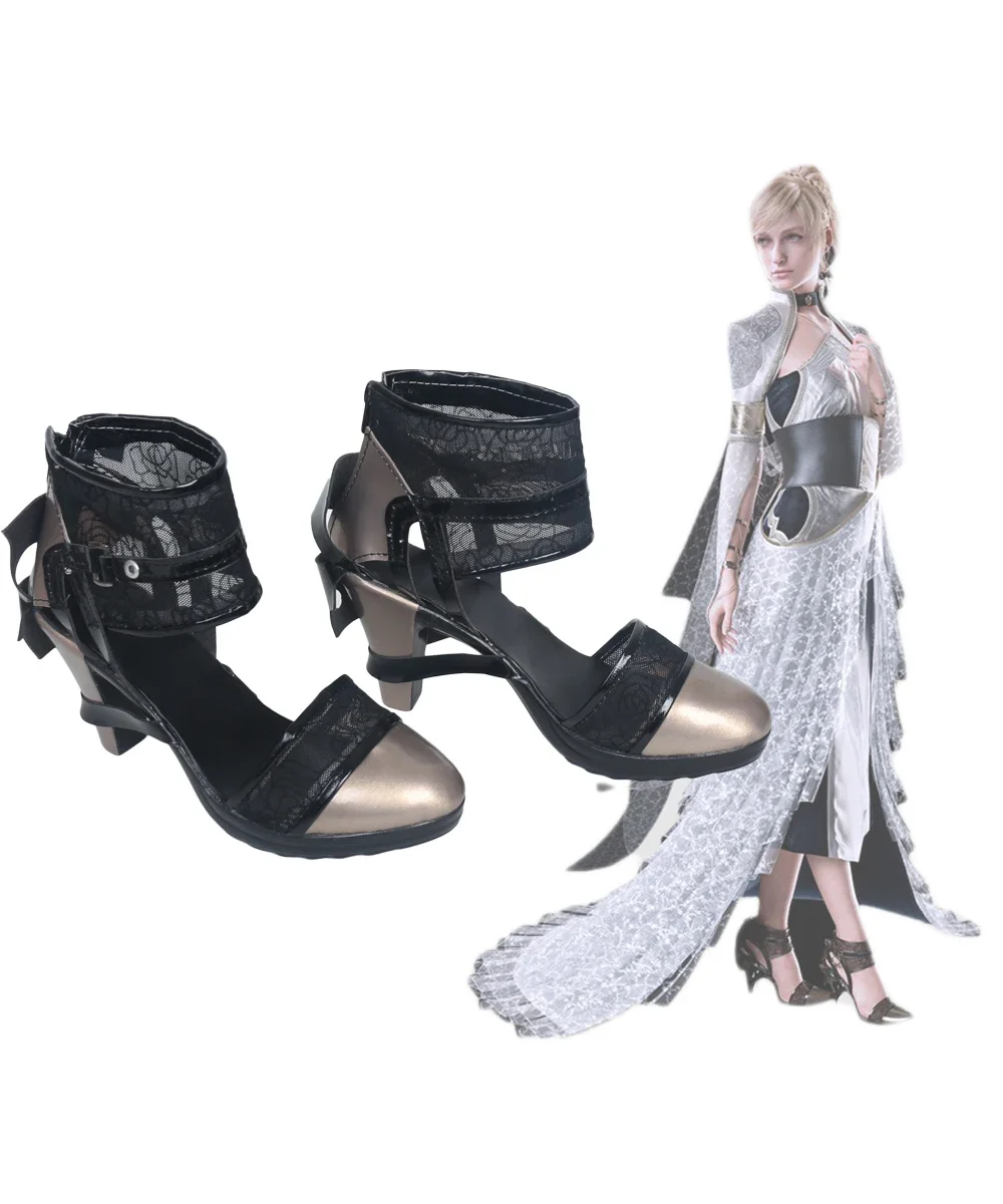 

Lunafreya nox Fleuret Shoes Косплей Final Fantasy XV Kingsglaive Lunafreya nox Fleuret Обувь для косплея Сандалии на высоком каблуке Косплей