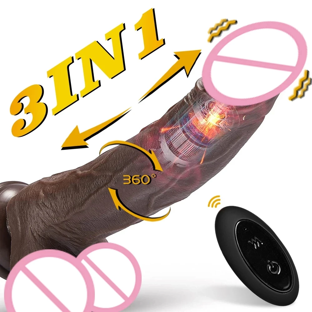 

Realistic Penis Heating Telescopic Vibration Vaginal Stimulator Vibrator Dildo Adult Supplies Masturbators Sex Toys for Women 18