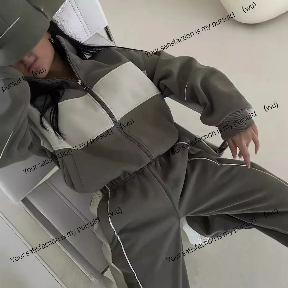 

Women's new long-sleeved contrasting sweatshirt trousers casual suit autumn and winter suit women's