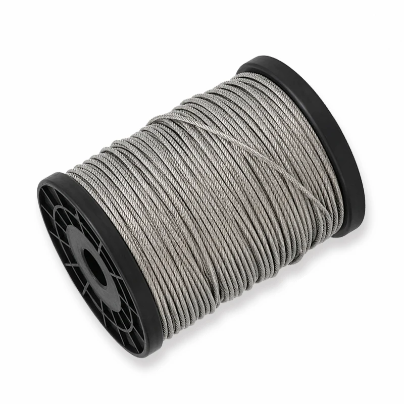 100m Solid Stainless Steel Wire Rope 7x7 Multi-strand Strong Tension Core 1.2mm Rust-proof Electric Fence Steel Wire Clothesline