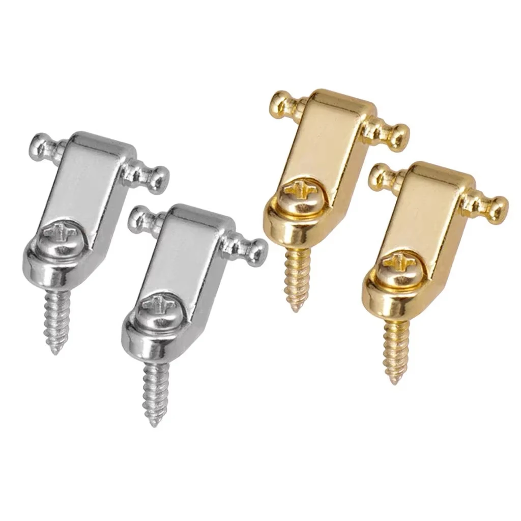 Miwayer Kit de Substituição de Trava de Corda para Guitarra Elétrica (2 Peças) com Parafusos - Preto/Prata/Dourado