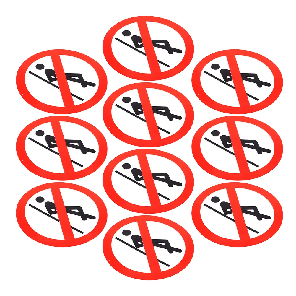 10 stuks veiligheidsborden stickers tag werkplaats waarschuwing voor geen leunende pvc zelfklevende schil en stickers