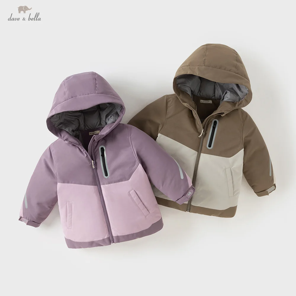

Dave Bella Children Outdoor Down Jacket Autumn Winter Boys Girls Plush Hooded Waterproof Baby Fashion Top Kid Clothes DB4254625