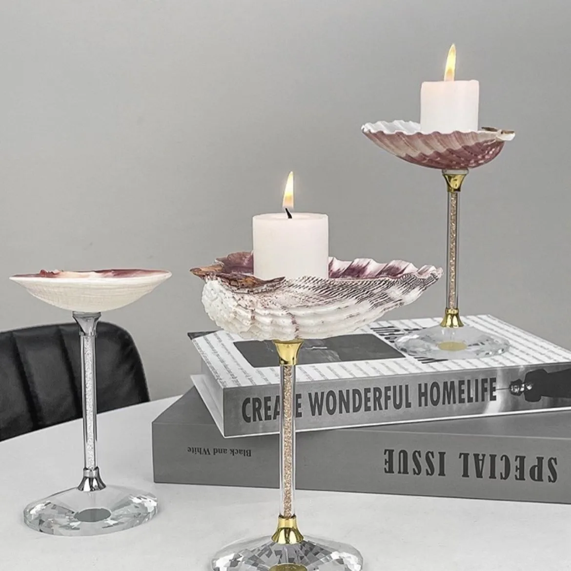 مزامير الشمبانيا ذات الصدف الطبيعي لعام 2025 - كؤوس نبيذ مصنوعة يدويًا على شكل قوقعة محارة، هدية زفاف فاخرة على الشاطئ وديكور منزلي ساحلي #3