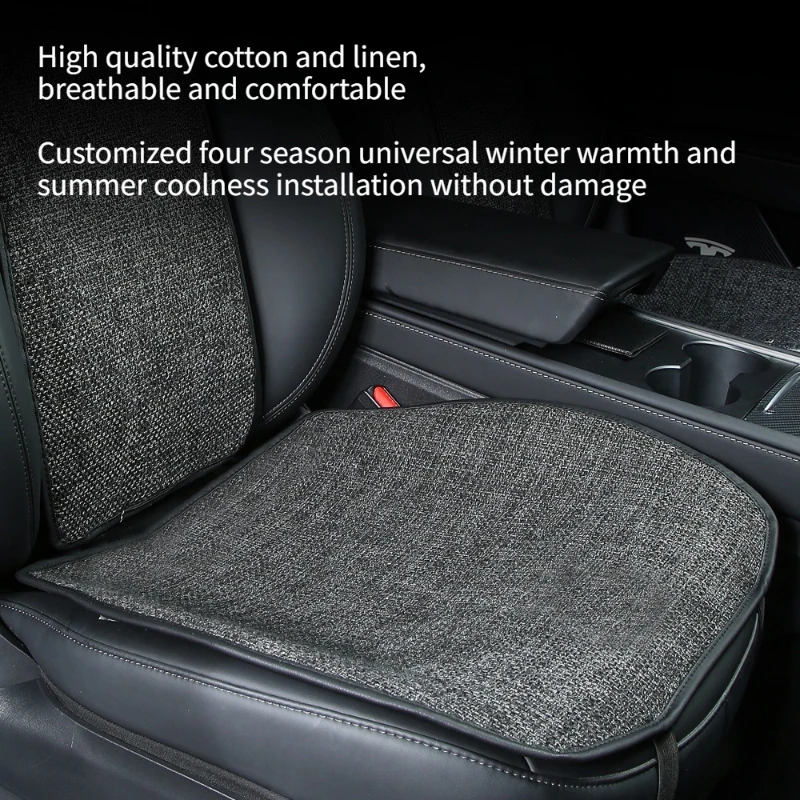 

For Tesla Model Y/3/3 Highland Seat Linen Cushion Breathable Sweatproof All Seasons Seat Cover New Model Y Juniper Accessories
