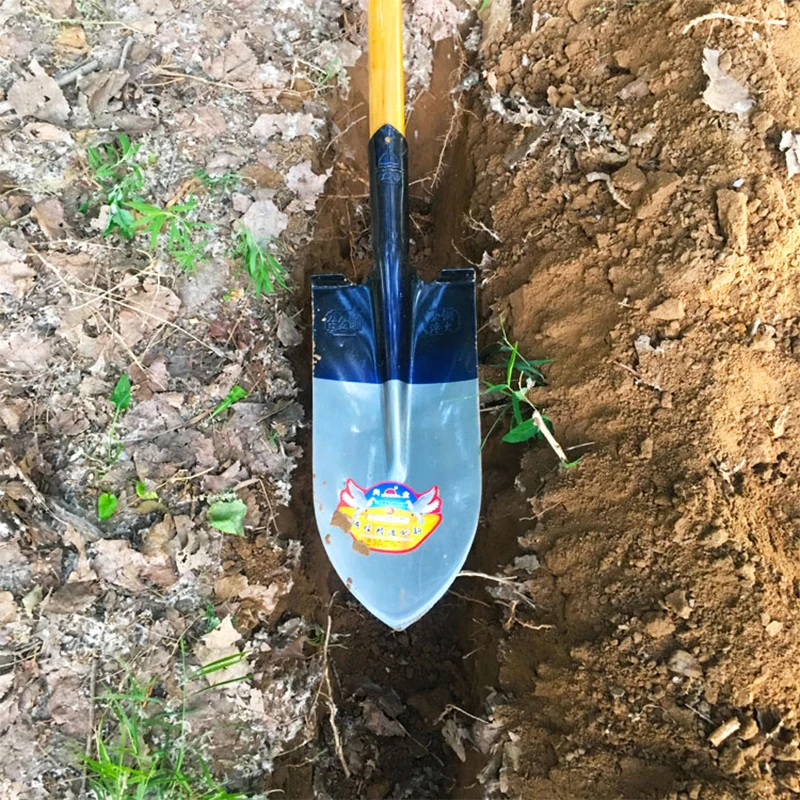 Manganese Steel Agricultural Trenching Shovel Drain Spade Head Narrow Opening Digging Spade Multipurpose Pointed Steel Shovel