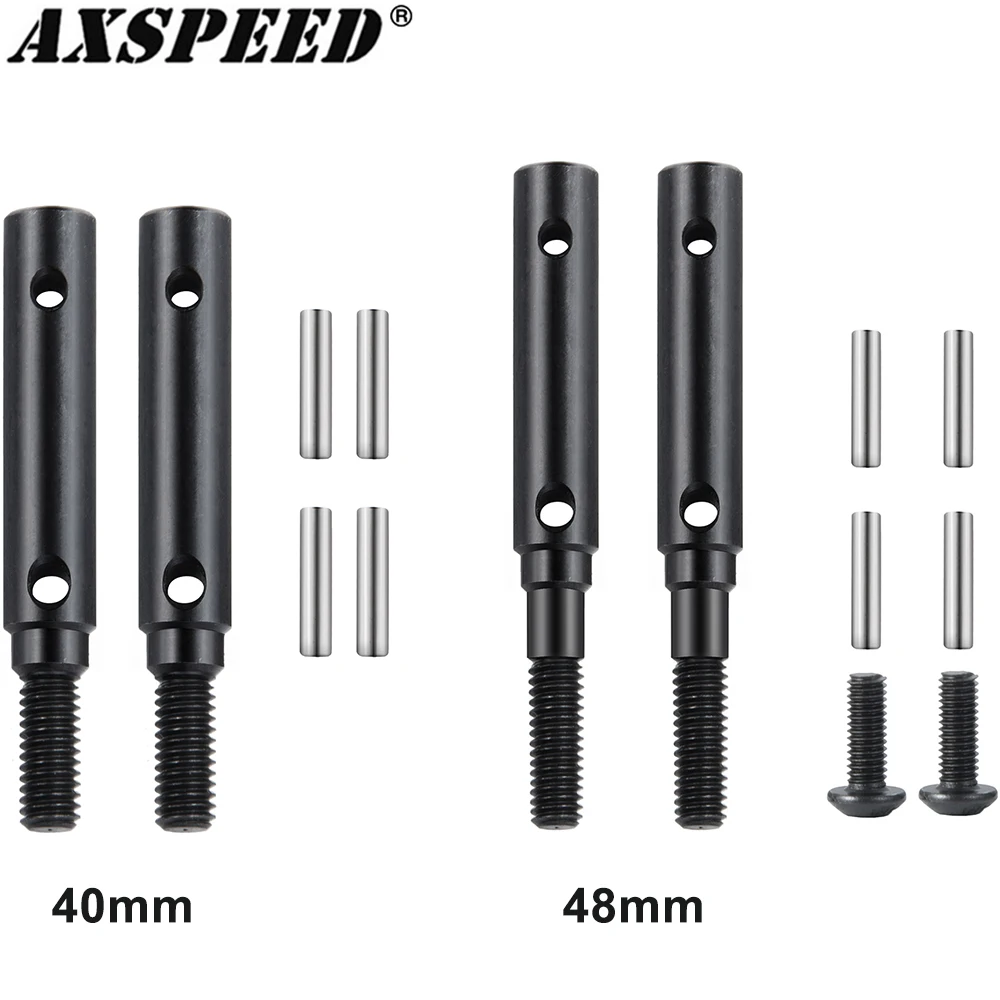 AXSPEED Metal Portal Stub Axle Drive Shaft Extended 40/48mm for TRX4 Defender Bronco 1/10 RC Crawler Car Upgrade Parts