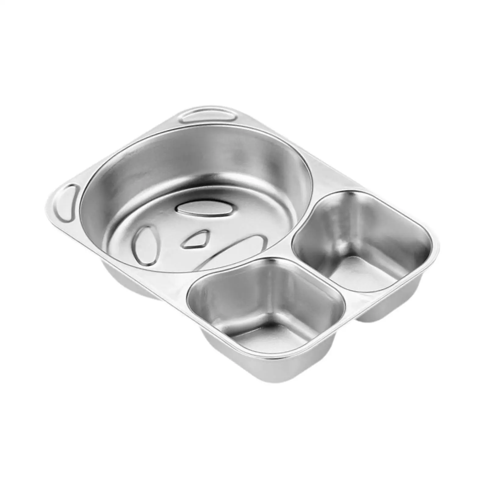 Panda Shape Sectional Dinner Plate Stainless Steel Divided Food Tray for Kids Snack and Sauce Platter for School
