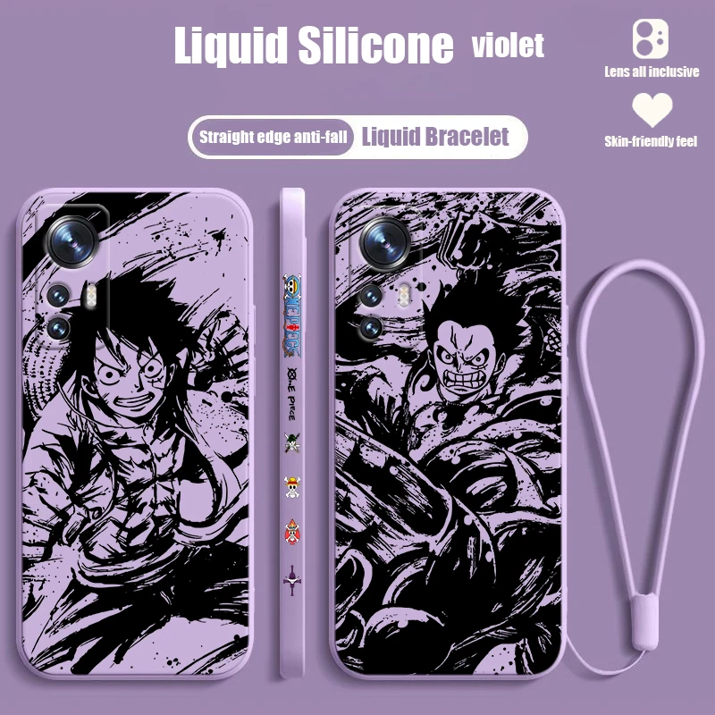 Cartoon O-one Pieces Cute For Xiaomi Mi 13 12T 12S 12X 11i 11X 11T 10T 10S Lite Pro Ultra Liquid Left Rope Phone Case image 6