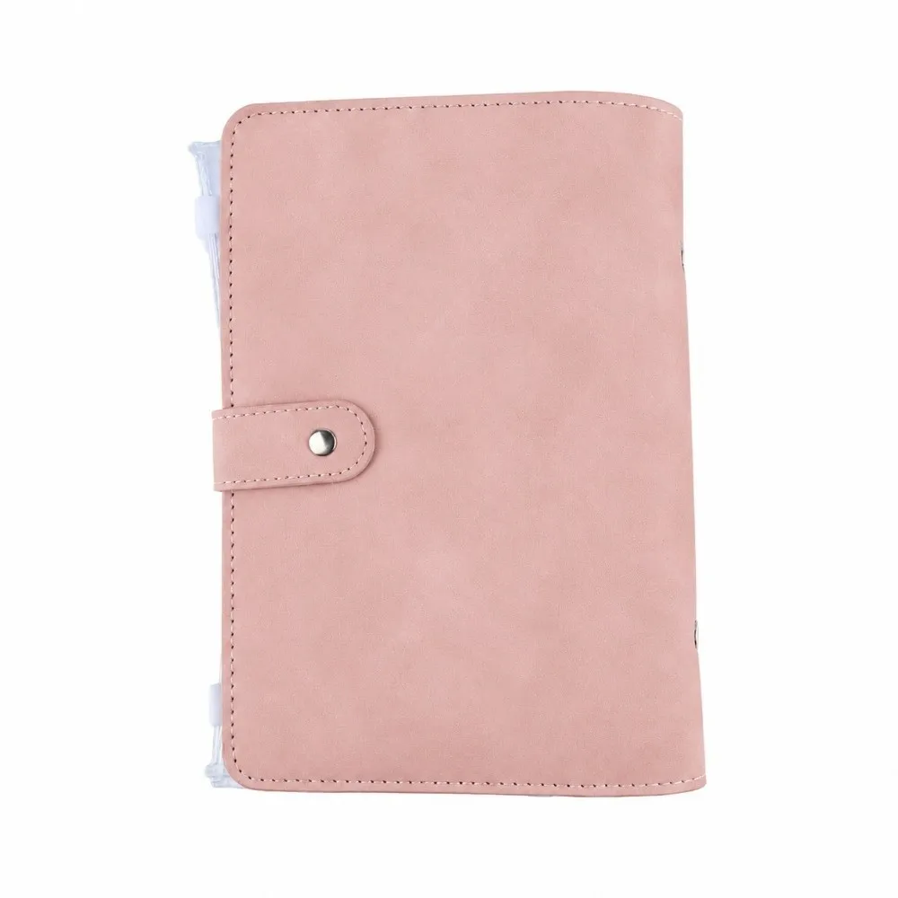 A6 Leather Shell Binder Notebook Rectangle Shape Multiple Pockets Leather Planner Cover Removable Sheets A6 Size